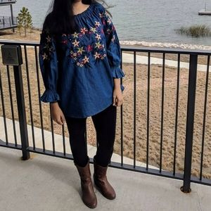 Off shoulder Blue Dress